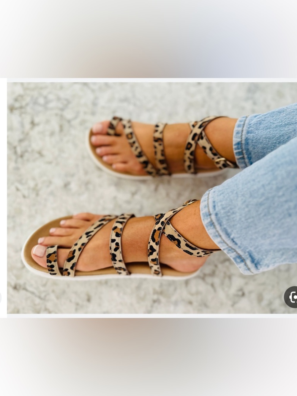 💄NEW Zara Leather Leopard Print Strappy Women’s Sandals - Tan US 9 EUR 40 - Picture 6 of 10